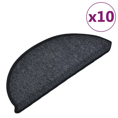 Obrázok produktu pre vidaXL Koberčeky 10 ks 65x24x4 cm antracitové polkruhové veľké