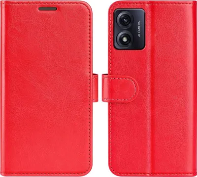Produktbild von Mobigear Wallet  Motorola Moto E13 Hülle Klapphülle Geldbörse - Rot