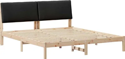 Produktbild von vidaXL Bettgestell Braun und Schwarz 180 x 200 cm Massivholz Kiefer