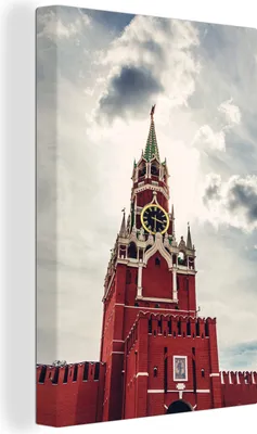 Obrázek produktu pro OneMillionCanvasses® - Obraz na plátně - 90x140 cm, Spasská věž z doby ruské revoluce, Nástěnná umělecká dekorace - Fotografie na plátně - Obraz na - Nástěnná dekorace - Ložnice