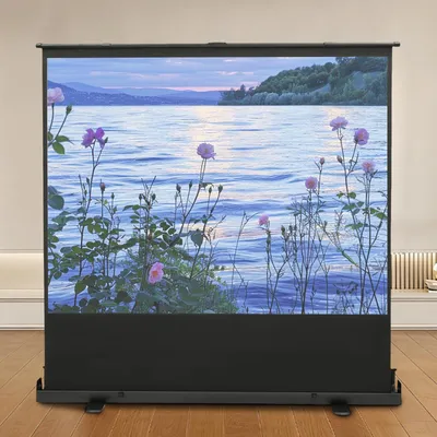 Produktbild von Projektionsschirm für den Boden - 80 Zoll - 4:3 - Weißes Glasfasermaterial - Schwarz