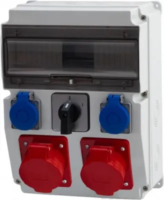 Productafbeelding van CAJA verdeeldoos, 2x32A/5-polig, 2x230V, 0/1, 12 meter, IP65