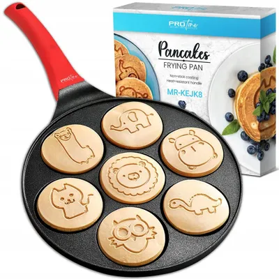 Produktbild von Pfanne für Pfannkuchen und Crêpes, Tierdesign, 26 cm, mit Marmor-Beschichtung, antihaftbeschichtet