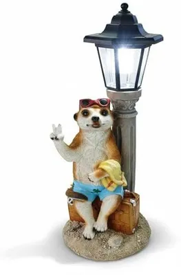 Zdjęcie produktu dla Figurka ogrodowa surykatka solarna 45 cm latarnia LED na prezent