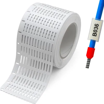 Kabelmarkierer auf Rolle 4x40 mm, PVC, 5005 Stück, weiß