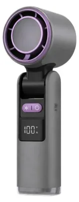 Obrázek produktu pro Verk 27703 Přenosný ventilátor s displejem a LED svítilnou, USB, 199 rychlostí, černý