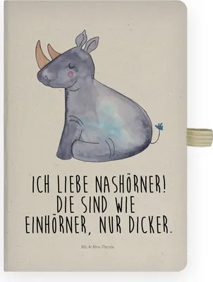 Produktbild von Mr. & Mrs. Panda notizbuch Einhorn Nashorn - Transparent - Geschenk, kariert, Notizheft, Journal, Skizzenbuch, Nashörner, Glitzer, Tagebuch, Regenbogen, Zoo, Unicorn