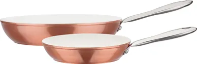 Produktbild von GSW Pfannen-Set Kupfer-Bronze 2-tlg., Aluminium, Edelstahl rostfrei, Bratpfanne ø ca. 20 x H 4,3cm / ø ca. 28 x H 5,4cm
