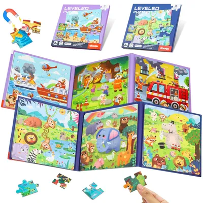 Zdjęcie produktu dla Magnetyczne puzzle dla dzieci. Zabawka magnetyczna dla dzieci w wieku 3–7 lat. Motyw: lasy
