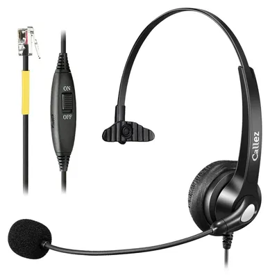 Productafbeelding van Telefoon Headset RJ9 met Microfoon Ruisonderdrukking voor Vaste Telefoons