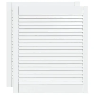 Zdjęcie produktu dla vidaXL Drzwi do szafy z żaluzją 2 szt. Białe, lite drewno 69x59,4 cm