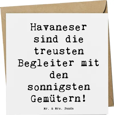 Produktbild von Mr. & Mrs. Panda Grußkarte Spruch Havaneser Begleiter - Weiß - Geschenk, anlasskarte, Klappkarte, Hunderassen Eigenschaften, Glückwunschkarte, doppelkarte, Hunderasse