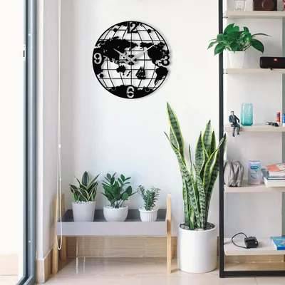 Produktbild von Opviq, Enzoclock- ENZ1418, Schwarz, Wanduhren, 48 x 48 cm, 100% Metall (Dicke: 1