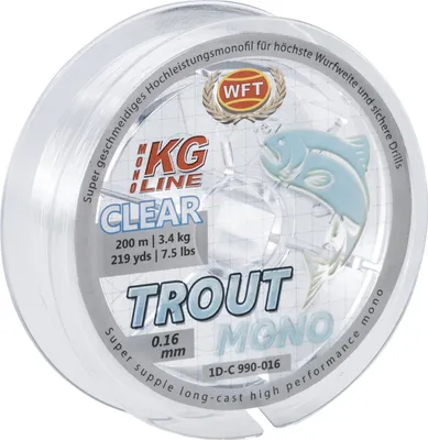Produktbild von WFT Schnur Trout Mono Länge 3000m ø 0,16mm Tragkraft 3,4kg