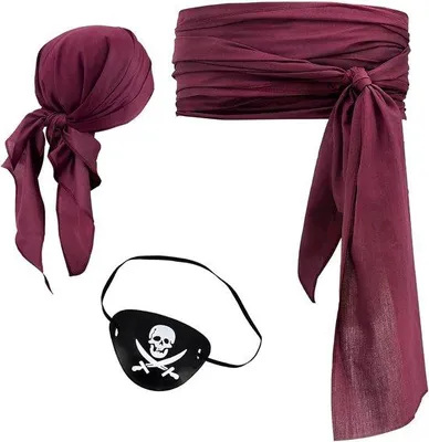 Productafbeelding van 3-delige piratenkostuum accessoires voor Halloween, carnaval, cosplay