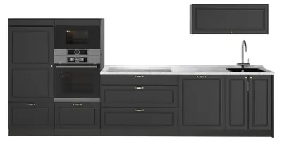 Produktbild von Küchenzeile Vicco Fame-Line Anthrazit-Gold Landhaus/Anthrazit 340 cm, AP Marmor, Model 64475