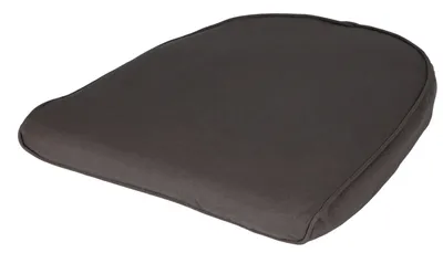 A single dark gray seat cushion shown from a diagonal angle.