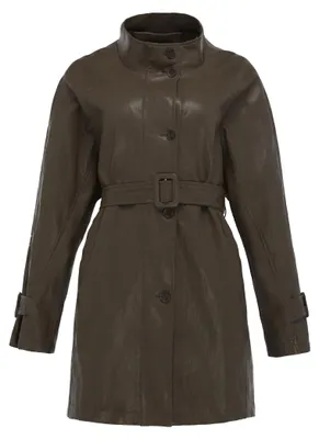 Produktbild von Damen Jacke mit Stehkragen und verstellbarem Gürtel, braun, Größe M