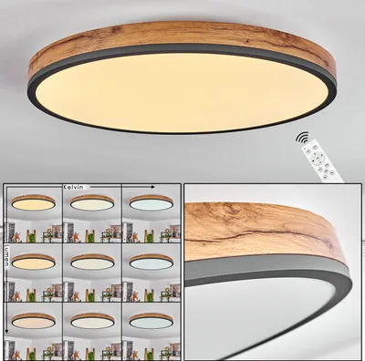 Produktbild von Vacil Deckenlampe aus Metall/MDF/Kunststoff in Schwarz/Holzoptik/Braun