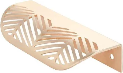 Immagine prodotto di Maniglia a foglia da 117 mm x 44 mm per armadietti da cucina - Pomelli decorativi per mobili