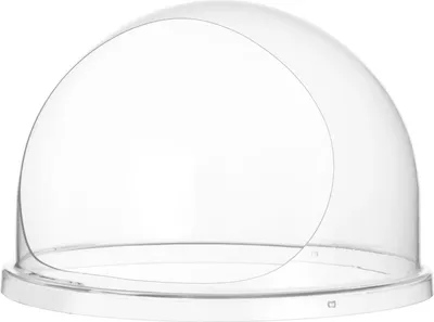 A clear plastic dome lid for a cotton candy machine.