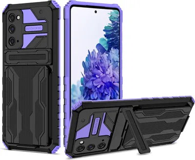 Image de Galaxy S20 FE Case, étui de protection hybride et robuste avec porte-cartes et support pour Samsung Galaxy S20 FE Violet