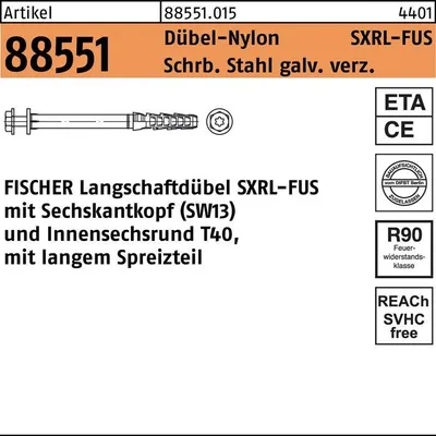 Produktbild von Fischer Langschaftdübel SXRL 8x80 FUS mit Sechskantschraube und U-Scheibe