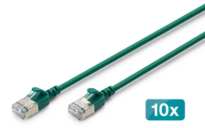 Obrázok produktu pre Digitus DK-1632-A-005S-G-10, 0,5 m, Cat6a, F/FTP (FFTP), RJ-45, RJ-45, Zelená