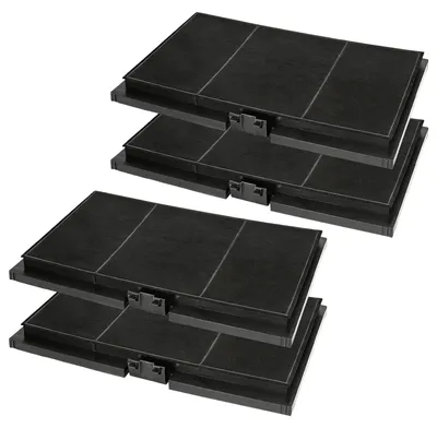 4 Aktivkohlefilter für Dunstabzugshauben, 300x190x20-23 mm