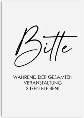 Produktbild von Poster Badezimmer BITTE sitzen bleiben DIN A4