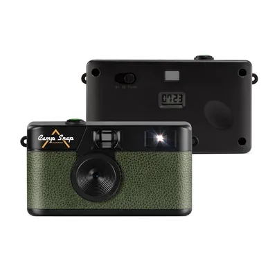 Produktbild von Camp Snap CS-V105 – Retro Digitalkamera im Vintage-Look, mit Vintage-Fotoeffekten, ohne Display, 8MP, USB-C, SD-Slot, grün