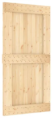 Image de Porte coulissante vidaXL NARVIK, finition naturelle et noire, 100 x 210 cm (213,5 cm)