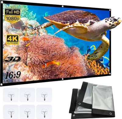Produktbild von Beamer Leinwand 84 Zoll Projektionsleinwand 16: 9 HD Faltbarer Projektor Leinwand Anti-Falten Doppelseitige Projektion, Tragbarer Projektions-Bildschi