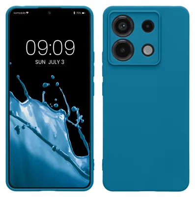 Produktbild von kwmobile Handyhülle für Xiaomi Redmi Note 13 Pro 5G / Poco X6 5G Hülle - weiches Handy Silikon Case - Schutzhülle Cover - Karibikblau