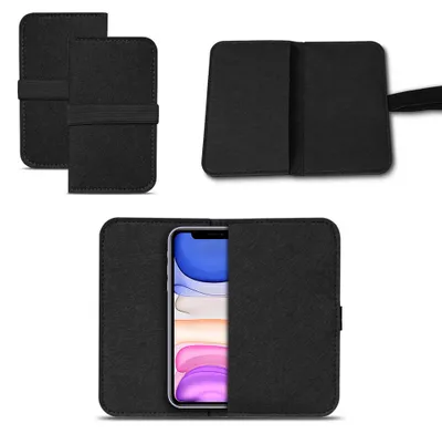 Produktbild von Schutzhülle Apple iPhone 11 Handy Tasche Schutz Hülle Cover Filz Universal CaseFarbe:Schwarz