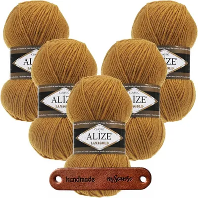 Produktbild von 5 x ALIZE Lanagold 645 Mustard mit Label