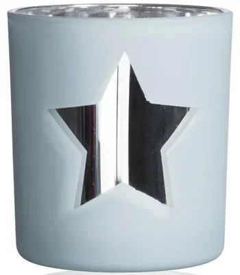 Produktbild von SANDRA RICH, GLAS-TEELICHT "STAR" STERN, verspiegelt ca 8cm. GRAU