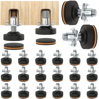 Produktbild von 20 Stück Verstellschraube Möbelfüße Tisch Stellfüße 3/8" Nivellierfüße Nivellierer für Möbel Schränke