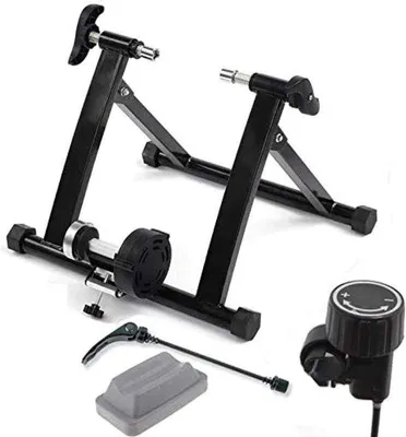 Imagen del producto de Entrenamiento en interiores - Bicicleta estática estándar - Entrenamiento en bicicleta - Resistencia magnética plegable - Para ruedas de 24-29 pulgadas - Color