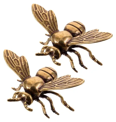 Produktbild von Set mit 2 Messing-Bienenfiguren zur Dekoration von Büro und Zuhause