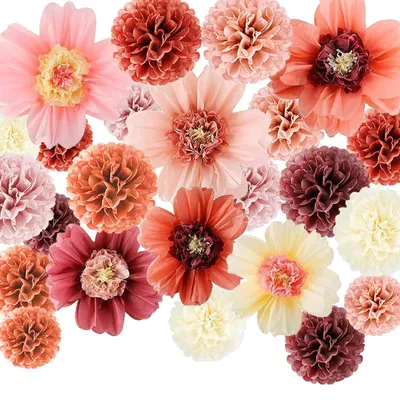 Immagine prodotto di 24 decorazioni in carta rosa per feste