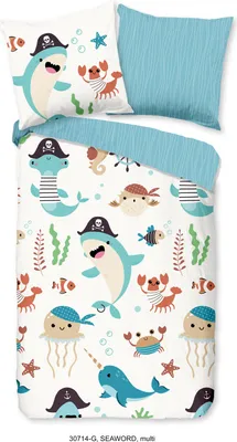 Produktbild von Duvet cover Good Morning 135x200 + 1* 80x80 cm - marine animals