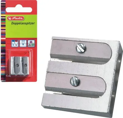 Produktbild von Herlitz Metall Doppel-Anspitzer / Bleistiftspitzer für 2 Stiftdurchmesser