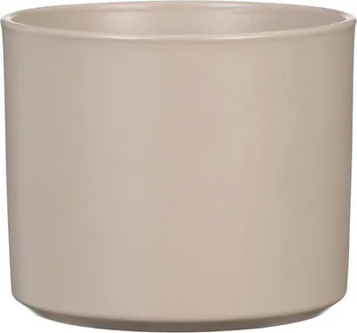 Productafbeelding van Cilindrische bloempot van keramiek - Taupe - 27,8 cm diameter - 25,8 cm hoog - 19,9 l