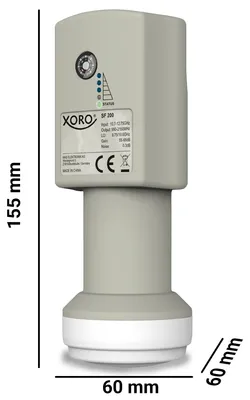 Produktbild von XORO SF 200 digitaler TWIN Universal LNB integrierter SAT-Finder ideal für Camping, schnelle & einfache Ausrichtung, Signalstärkeanzeige direkt am LNB