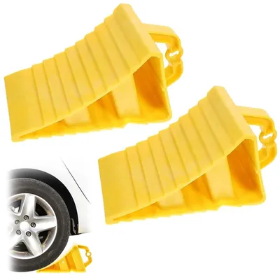 Immagine prodotto di Supporti antiscivolo - Per ruote - Blocca-ruote - Supporti per rimorchio - Plastica - 20 x 12 x 11 cm - 2 pezzi - Per ruote