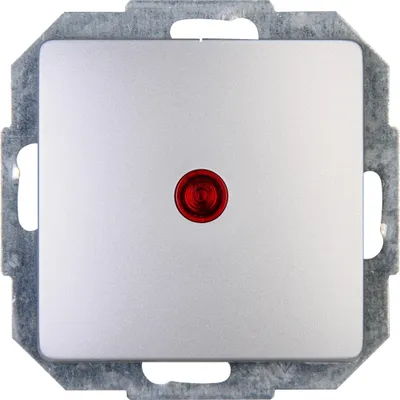 Produktbild von Kopp 651660080, Drucktasten-Schalter, Kunststoff, Thermoplast, Glanz, Silber, IP20, IK00