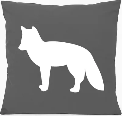 Produktbild von Huuraa Kissen Fuchs Silhouette 40x40cm mit Füllung Steel Grey Baumwolle Dekokissen Geschenkidee