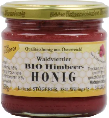 Produktbild von Honig mit Himbeeren 250g