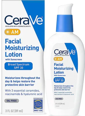 Produktbild von Gesichtslotion, CeraVe, AM, spendet Feuchtigkeit und stellt die Schutzbarriere der Haut wieder her, für den Tag, SPF 30, 89ml, 89ml